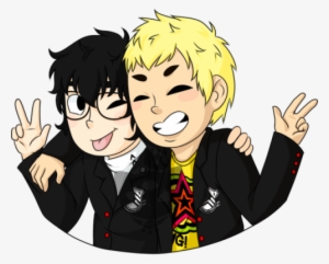 I Missed Drawing These Two~ Protag And Ryuji Are Best - Cartoon