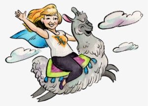 Tomi Riding Llama No Background Small File - 14th Dalai Lama