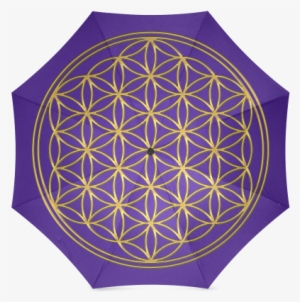 Flower Of Life Gold Foldable Umbrella Flower Of Life - Flower Of Life - Vector Bag