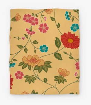 Pretty Floral Pattern Blanket Blanket - Flower Wall Mural - Floral