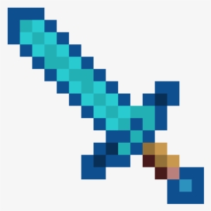 Minecraft Diamond Sword - Minecraft 2d Pixel Art