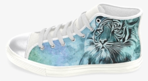 Watercolor Tiger Women's Classic High Top Canvas Shoes