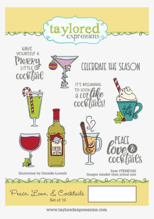 Peace, Love, & Cocktails - Taylored Expressions Stamps - Gridlocked - Temd39