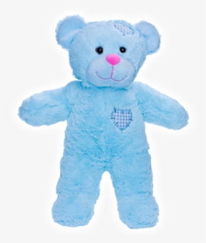 Baby Heartbeat Teddy Bears Blue - Make Your Own Stuffed Animal Mini 20cm Blue Patch Heart