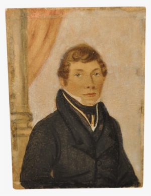 American Or English Male Watercolor-1840's - Gentleman