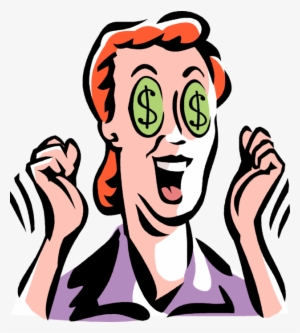 Entrepreneur With Dollar Signs In Eyes - Dollar Sign Eyes Cartoon