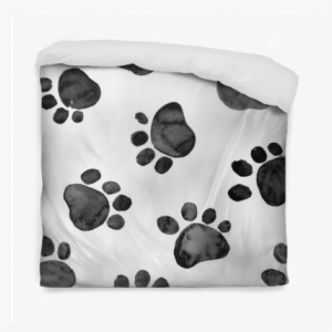 Watercolor Illustration With Animal Footprints Duvet - Watercolor Animal Foot Prints