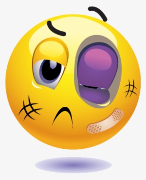 Png Black And White Library Black Eye Emoji - Beaten Up Emoji