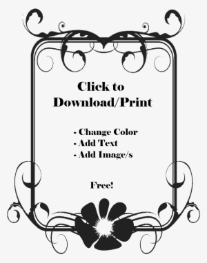 Flower Page Border - Heavy Border Designs Black And White