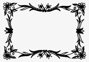 Png File Size - Black Floral Frames Png