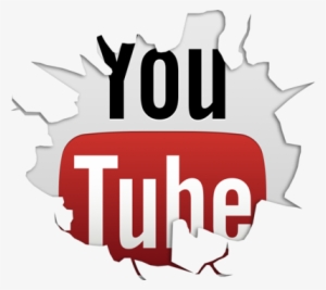 Youtube-logo - Cracked Youtube Logo Transparent