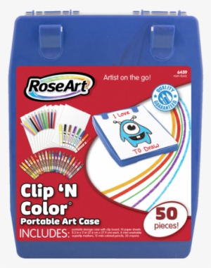 Clip N Color Portable Art Case - Rose Art Crayons