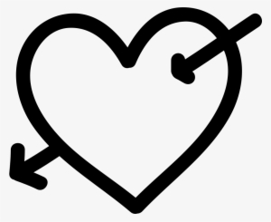 Clip Free Library With Arrow Hand Drawn Symbol Png - Black And White Heart Arrow Png