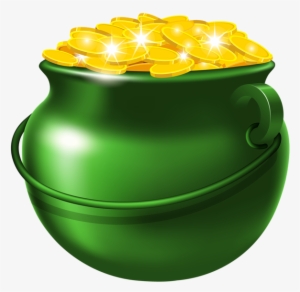 Green Pot Of Gold Png Clipart Image - St Patricks Day Pot Of Gold