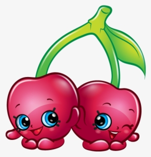 Cheeky Cherries Art Official Clipart Black And White - Shopkins Png