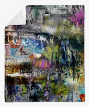 Grungy Style Torn Poster Background Plush Blanket • - Rebel Walls Street Art Mural