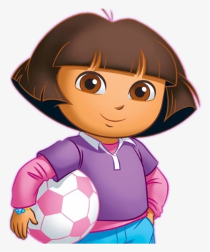 Dora Holding Soccer Ball - Dora La Exploradora Cara