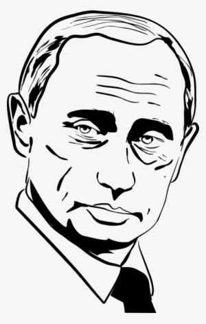 Russia Line Art Drawing Politics Portrait - Putin Clipart