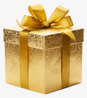 Gold Coloured Gift Box Png - Gold Gift Box Png
