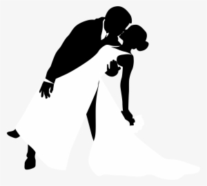 Kissing Bridal Silhouettes Png Clip Art - Bride And Groom Silhouette Png