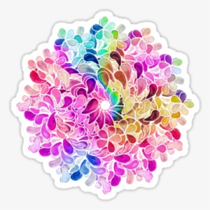 Rainbow Watercolor Paisley Flower By Micklyn - Rainbow Watercolor Paisley
