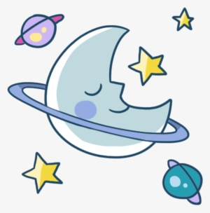 Moon Cute Star Night Sleep Meteor Planet Colorful Galax - Sleep
