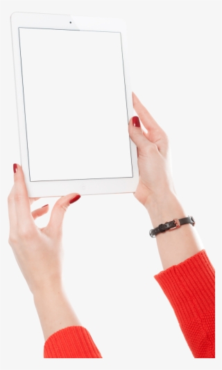 Girl Hand Holding White Tablet Png Image - Hand Holding White Ipad