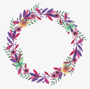 Flower Watercolor Painting Wreath - Wreath