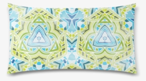 Zandine 0408 Green Leaf Blue Watercolor Pattern Custom - Cushion