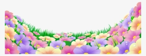Grass With Beautiful Flowers Png Clipart - Beautiful Flowers Images Png