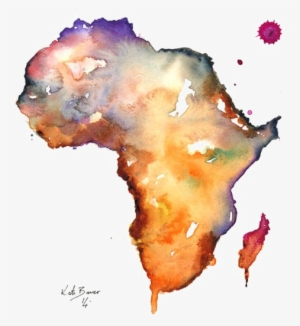 Continent Of Africa Png - African Watercolor Map