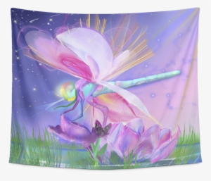 Dragonfly Lotus Tapestry - Fine Arts