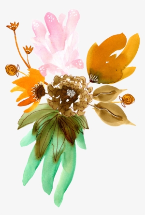 Hand Painted Three Color Rendering Flower Png Transparent - Rendering