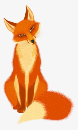 Drawing Fox Watercolor - Fox Sitting Clipart
