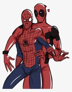Fanart By Lokificent - Deadpool And Spiderman Boner