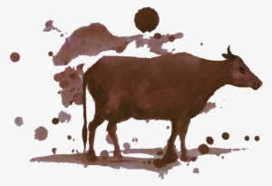 Hand Painted Ink Cow Decorative Pattern Image - Calf