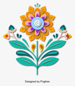 Beautiful Cartoon Cute Chinese Wind-cut Flower, Flower - Cartoon