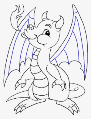 Drawn Wings Dragon - Drawing