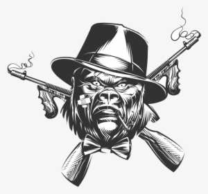 Gorilla Drawing Gangster - Png Gangster Cartoon