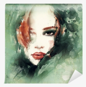 Woman Portrait - Art Print: Ismagilova's Woman Face. Hand Painted Fashion