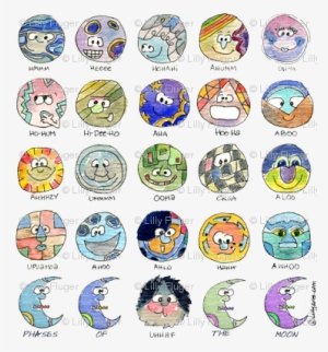 Funny Faces Phases Of The Moon - Phases Of The Moon Cartoon