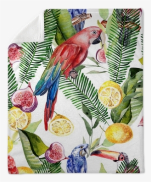 Beautiful Watercolor Seamless, Tropical Jungle Floral - Watercolor Painting