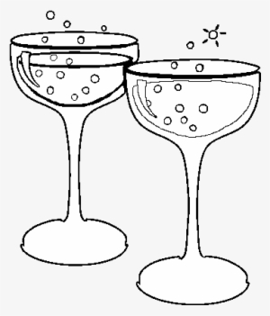 Champagne Glasses Coloring Page - Dibujo De Copa De Champan