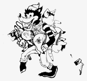 Big Bad Wolf Street Art Gray Wolf Drawing - Png Street Art