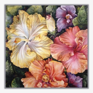 "on The Kona Side" - 100cm Cotton Cambric Fabric Orange Curtain Making Floral