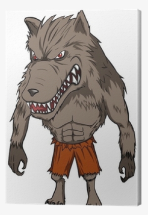 Cartoon Illustration Of A Werewolf Canvas Print • Pixers® - Hombre Lobo Garras Dibujo