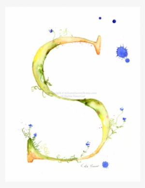 Watercolour Monogram Letter S