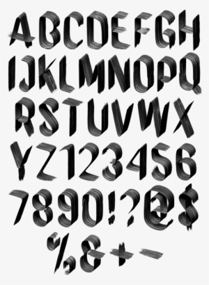 Graceful Black And White Font - Transparent Black Presentation Alphabet Png