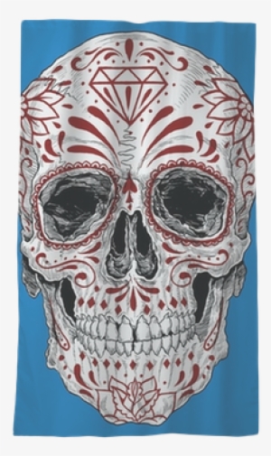 Realistic Day Of The Dead Sugar Skull Sheer Window - Day Of The Dead Real Skull