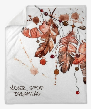 Watercolor Hanging Bird Feathers Plush Blanket • Pixers® - Samsung Galaxy S6 Hardcase Hülle - Never Stop Dreaming,